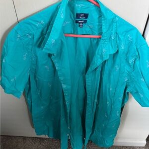 George Turquoise Slim Fit Shirt